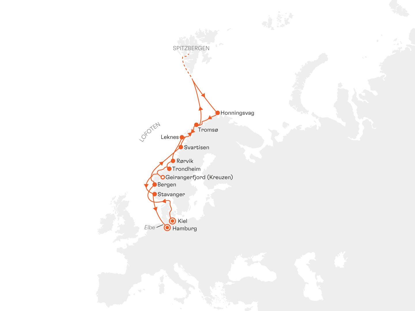 Vielseitiges Norwegen mit Kurs auf Spitzbergen