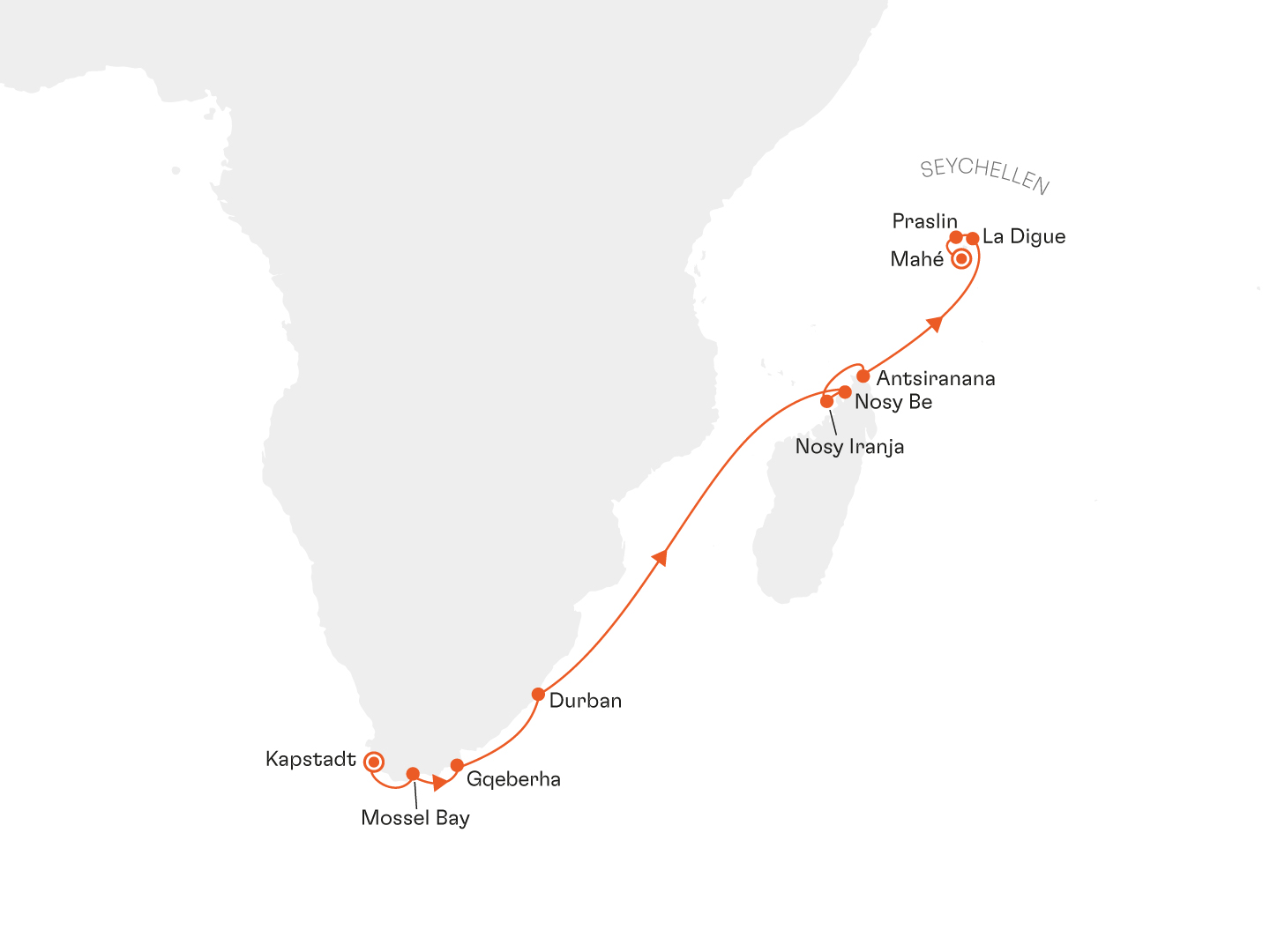 Von S�dafrika ins Paradies der Inseln