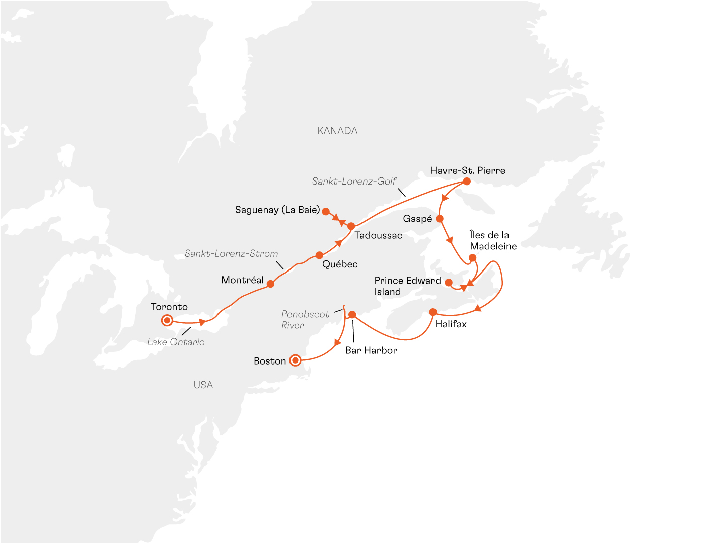 Sankt-Lorenz-Strom, Nova Scotia und Maine: Kanadas Lebensader im Indian Summer