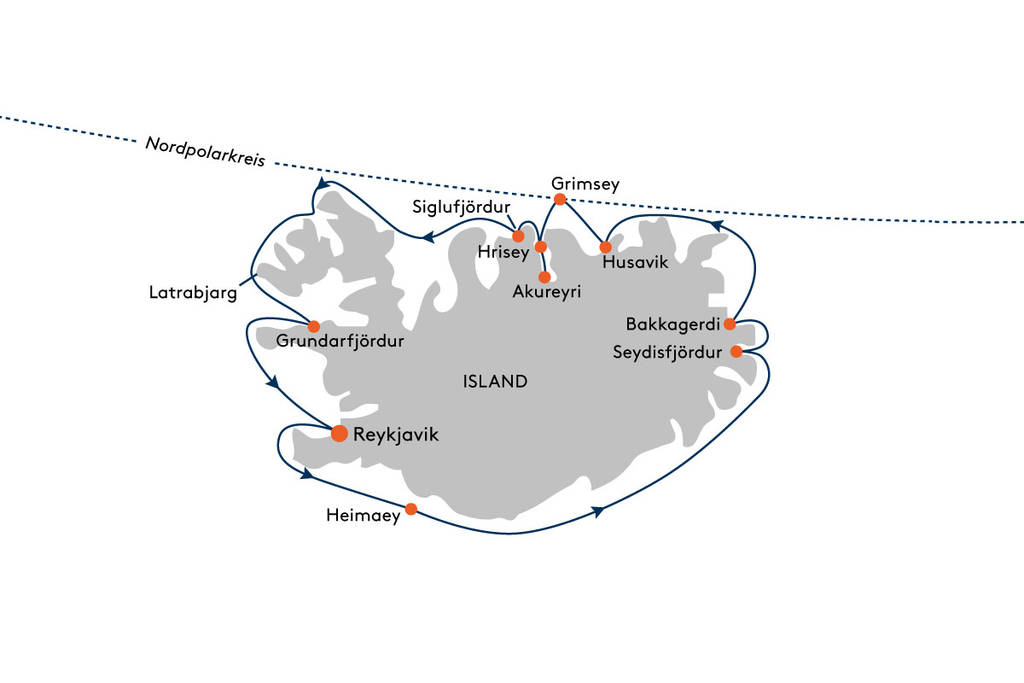 Expedition Rund um Island  Vulkanwunderwelt am Nordpolarkreis