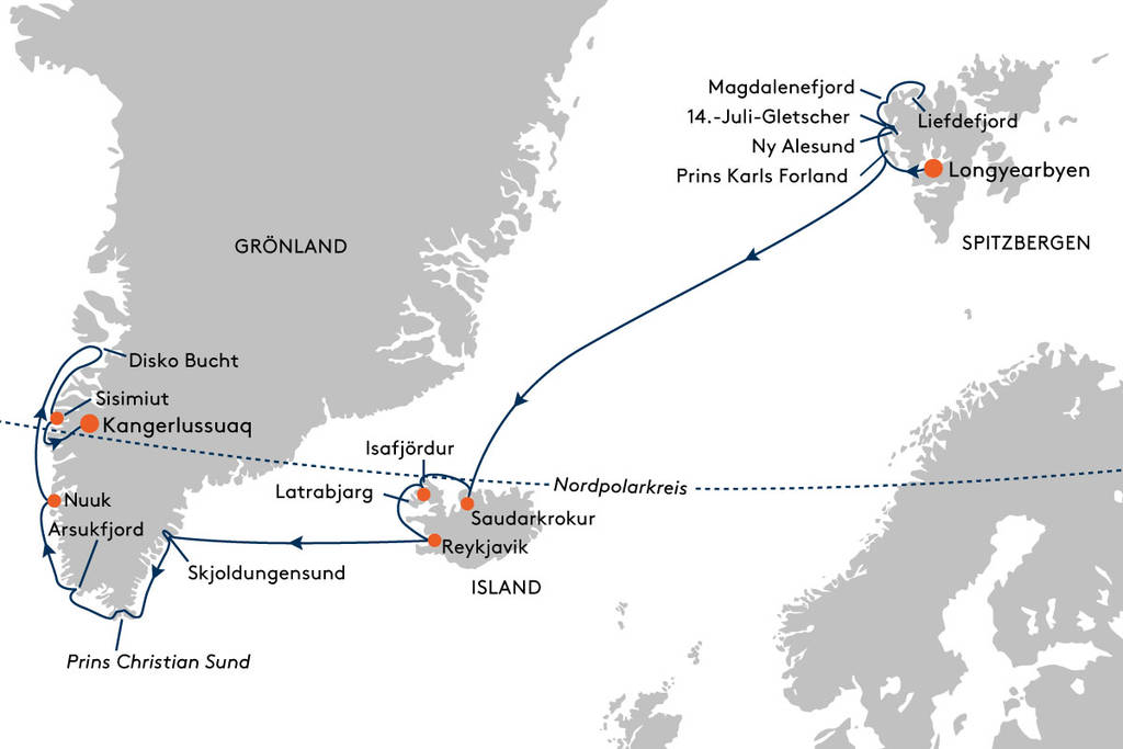 Expedition Spitzbergen, Island und Grnland - Trilogie polarer Sehnsuchtsziele