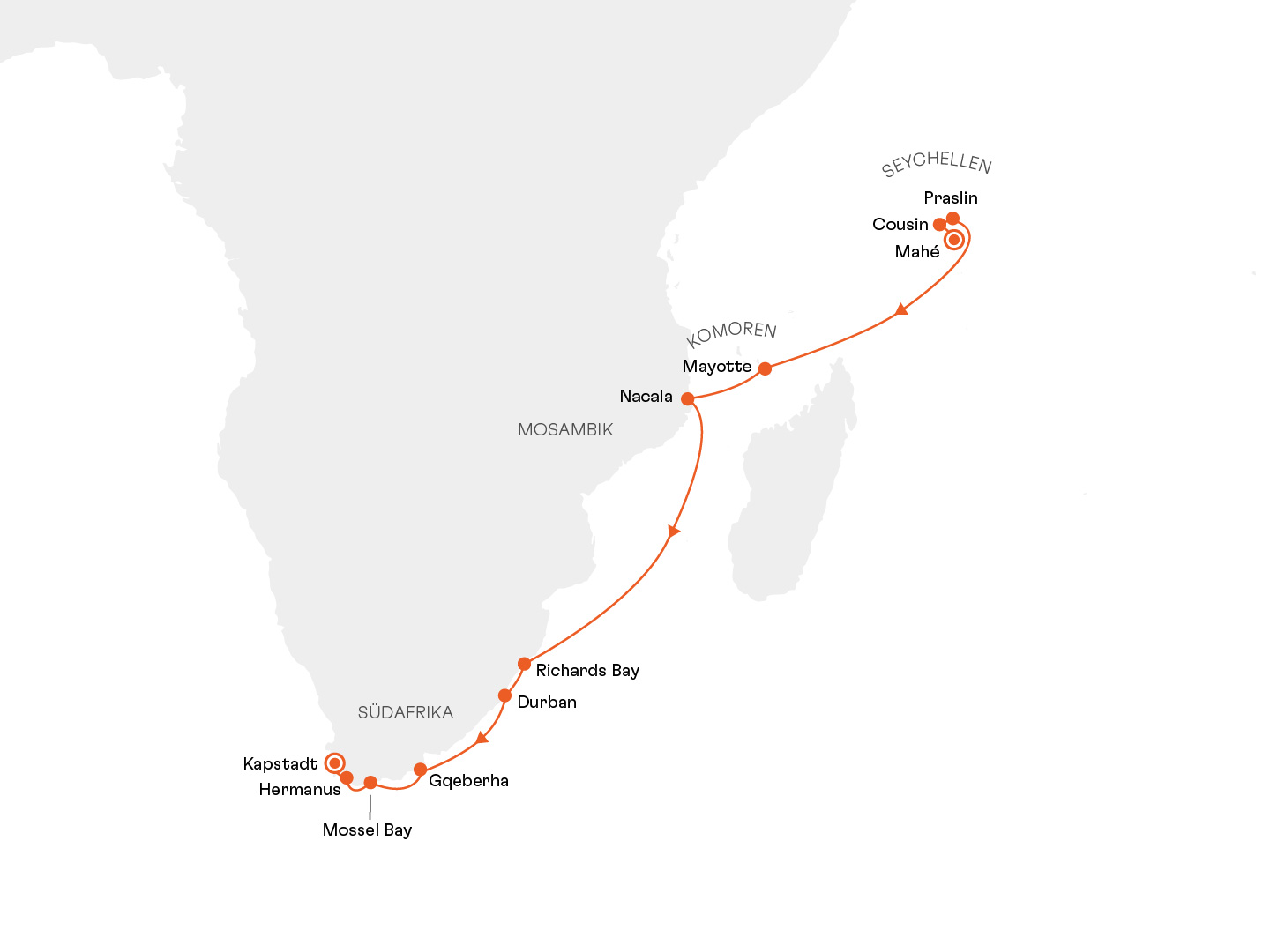 Sdafrika und Indischer Ozean: Von epischer Wildnis zu traumhaften Inseln