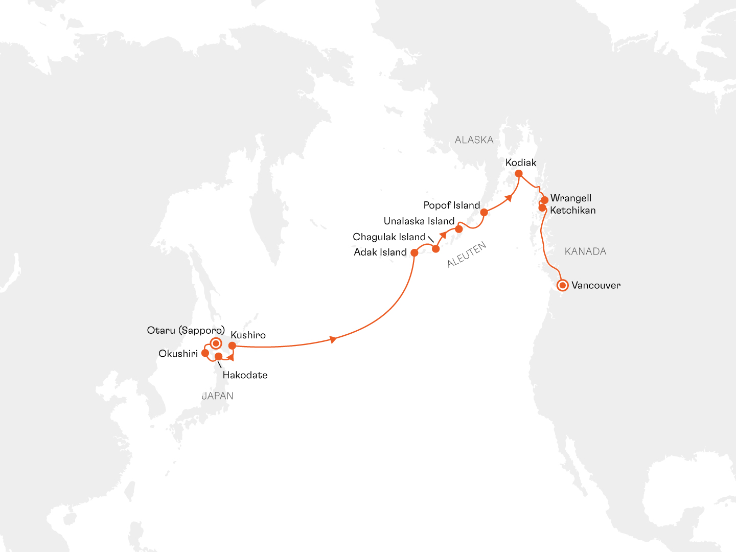 Hokkaido, Aleuten und Alaskas Inside Passage: Kraftvolle Ursprnglichkeit